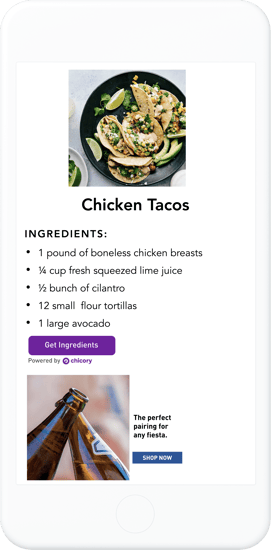 Chicken Tacos Pairing Phone Mockup